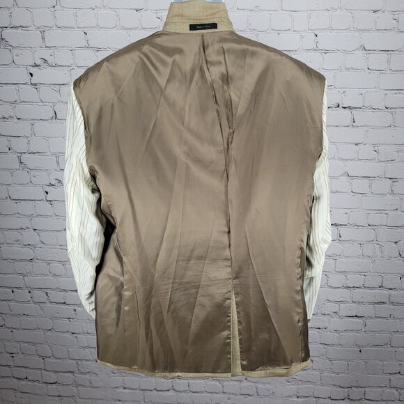 Lauren Ralph Lauren Tan Silk Wool Blend 2 Button Notch Blazer Sport Coat 48R - Picture 7 of 16